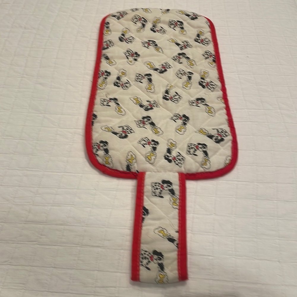 Vtg Baby shopping cart cover high chair stroller dogs sheep skin red white black